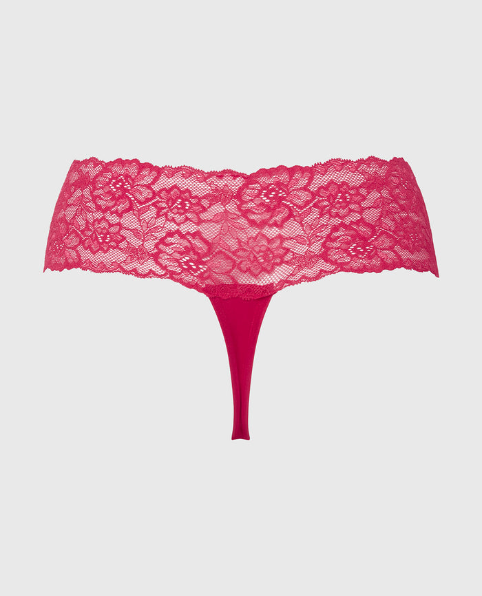 Magnificent Lace Thong Panty in Crimson