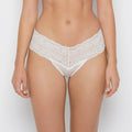 Magnificent Lace Thong Panty in Egret