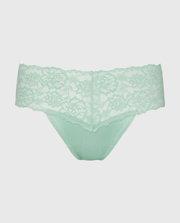 Magnificent Lace Thong Panty in Hemlock