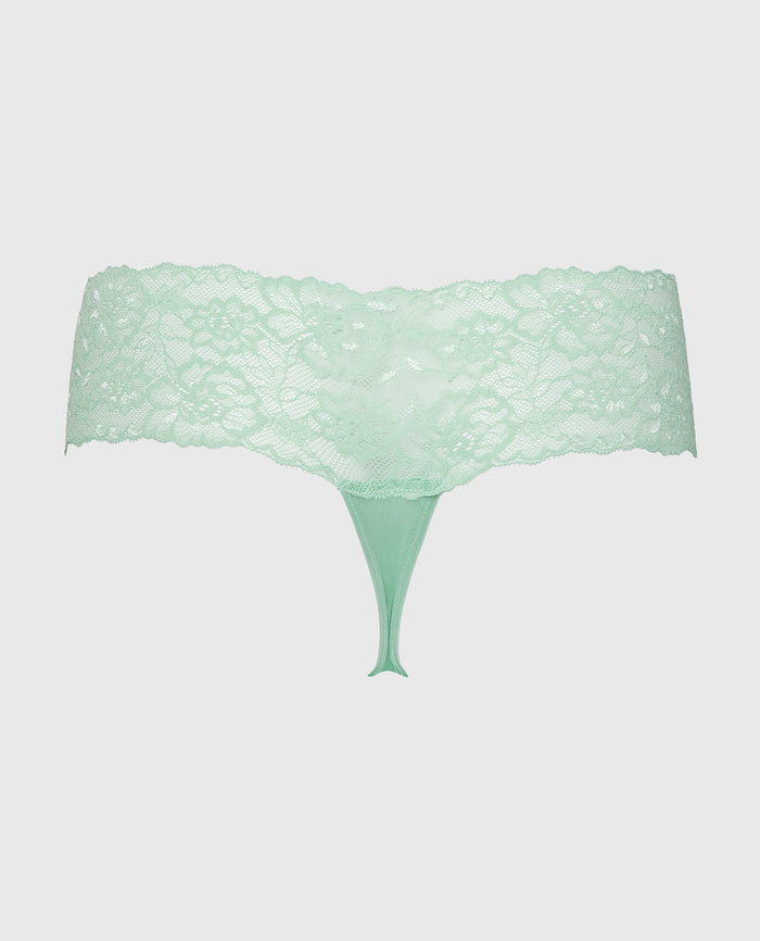 Magnificent Lace Thong Panty in Hemlock