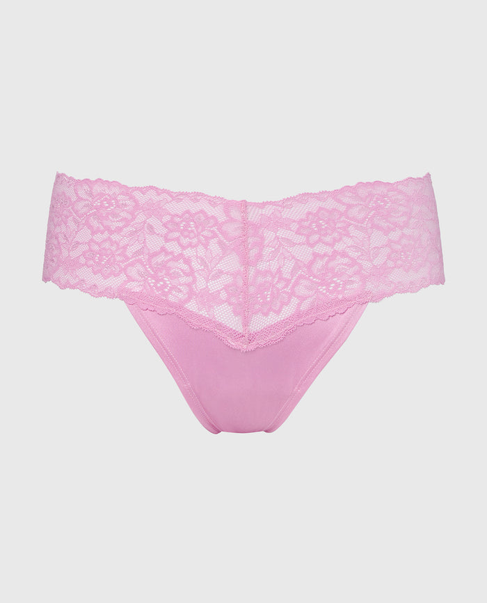 Magnificent Lace Thong Panty in Orchid