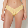 Magnificent Lace Thong Panty in Pale Banana