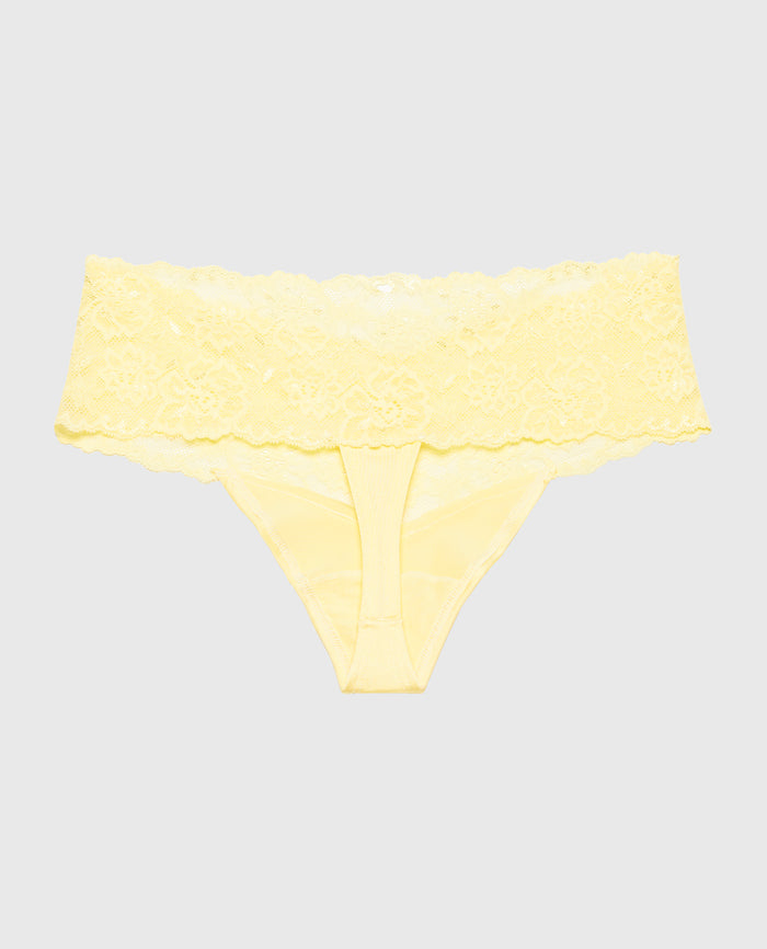 Magnificent Lace Thong Panty in Pale Banana