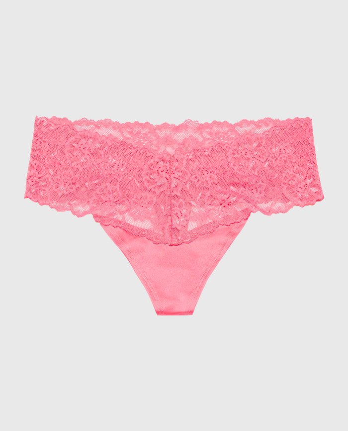 Magnificent Lace Thong Panty in Pink Lemonade