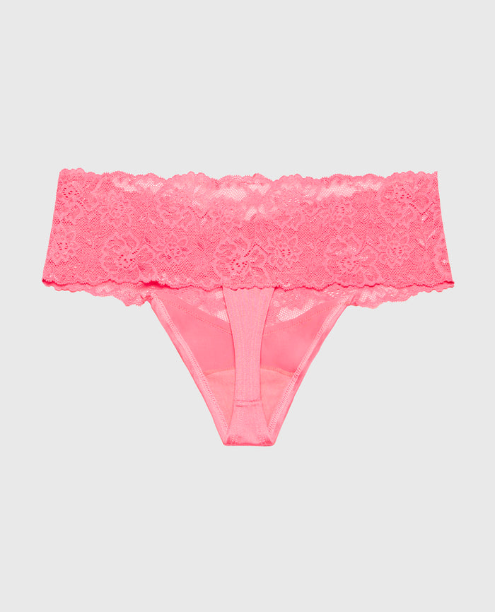 Magnificent Lace Thong Panty in Pink Lemonade