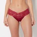 Magnificent Lace Thong Panty in Plum Rose