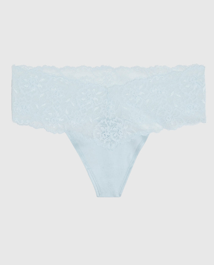 Magnificent Lace Thong Panty in Vista Blue