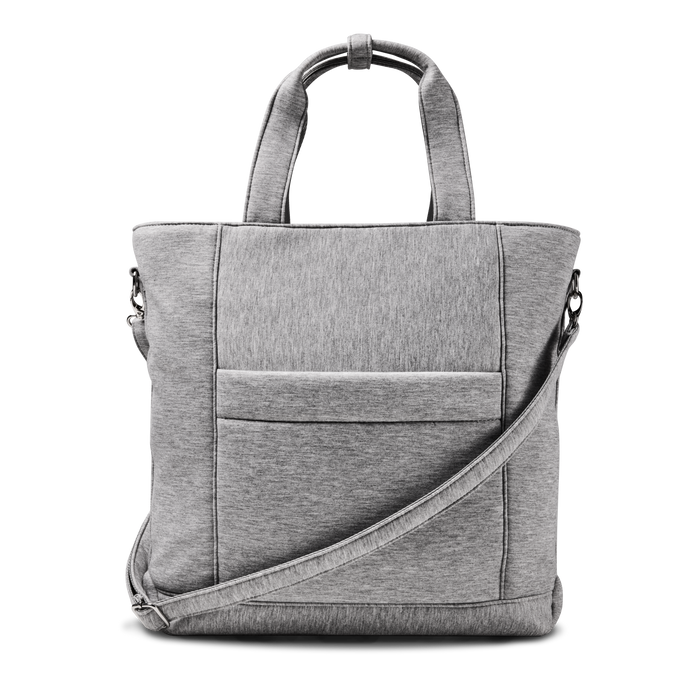 Greyson Clothiers Melange Kristina Tote Light Grey Heather - Front View with Shoulder Strap Attached