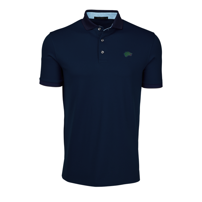 Maltese Blue Members Only Green Wolf Icon Men's Golf Polo - Front View, Ghost Mannequin | Greyson Clothiers