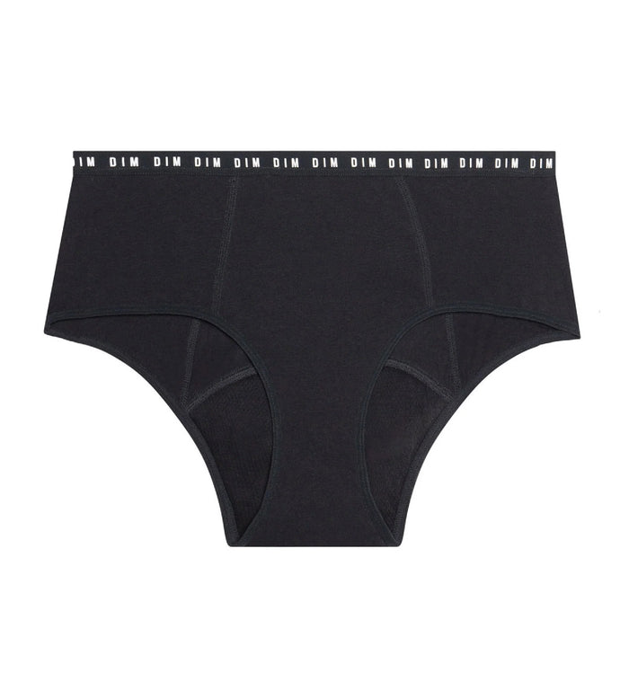 Menstrual Panty Shorty Logo Waist in Tuxedo Black