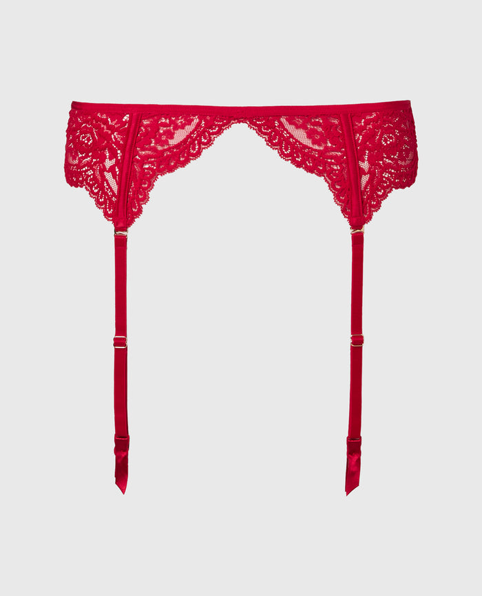 Mesh Garter in Crimson