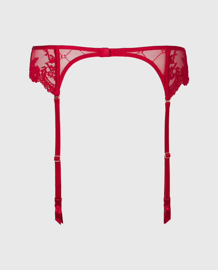 Mesh Garter in Crimson
