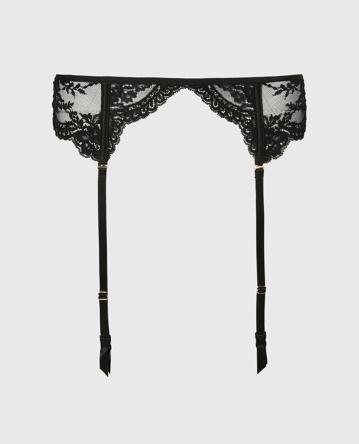 Mesh Garter in Tuxedo Black