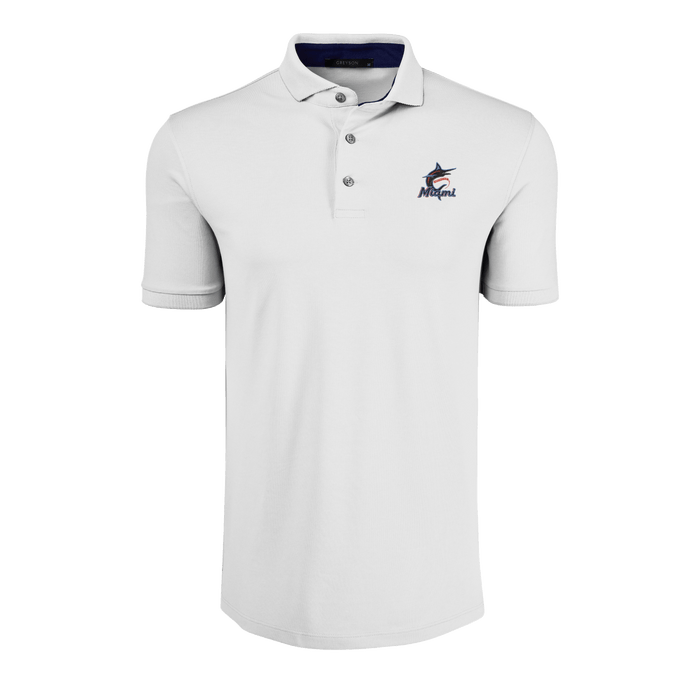 Arctic Miami Marlins Crowley Performance Polo - Front View | Greyson Clothiers