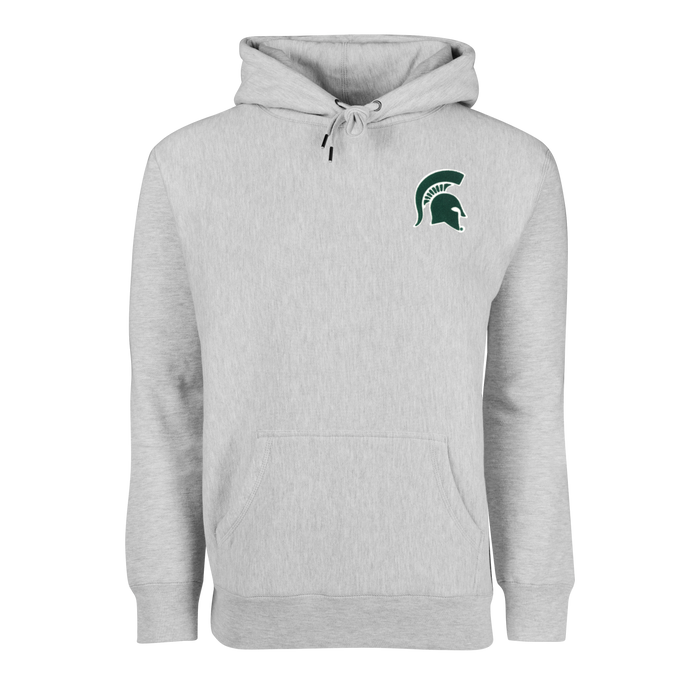 Light Grey Heather Michigan State Stadium Series Fireside Hoodie - Front View, Spartan Logo | Greyson Clothiers