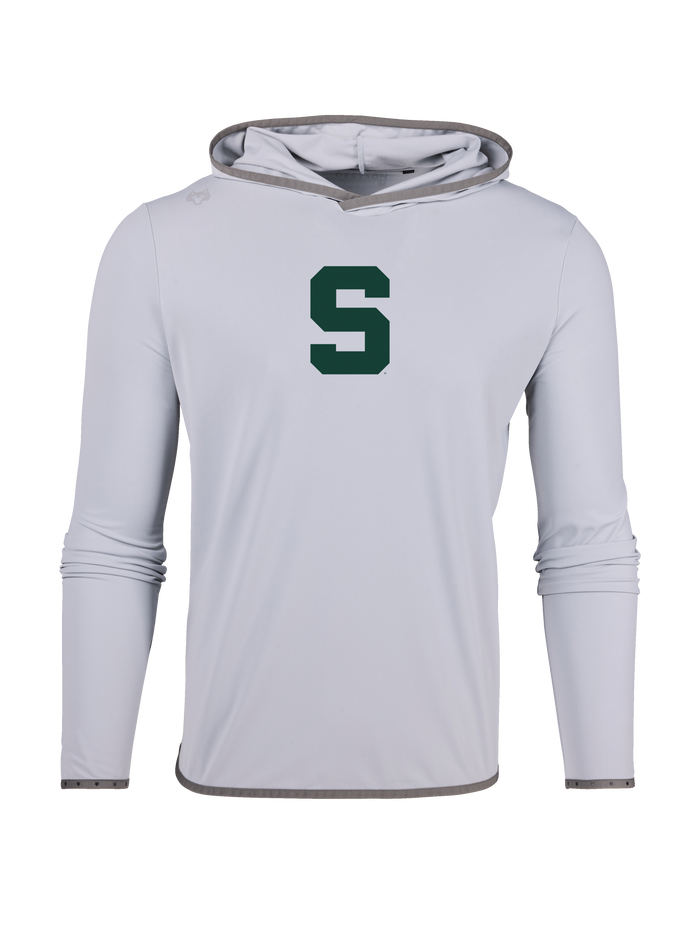 Arvon MSU Stadium Series Colorado Hoodie - Front View, Green Spartan S Logo | Greyson Clothiers