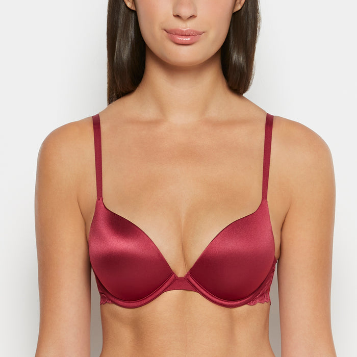 Micro cup push up bra with Reverie Lace Wing in Beaujolais