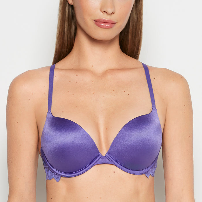 Micro cup push up bra with Reverie Lace Wing in Purple Opulence