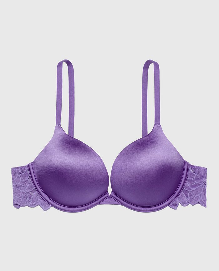 Micro cup push up bra with Reverie Lace Wing in Purple Opulence