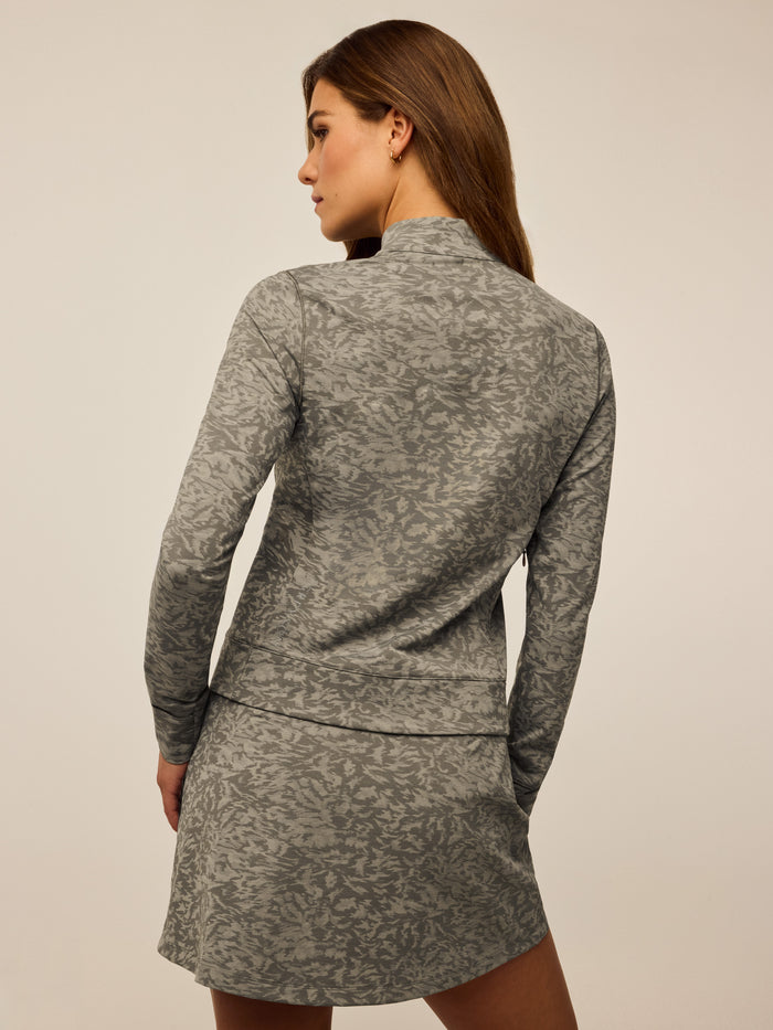 Clay Multi Midas Wolf Halley Jacquard Quarter-Zip - Back View, Slim Athletic Fit Golf Layer | Greyson Clothiers