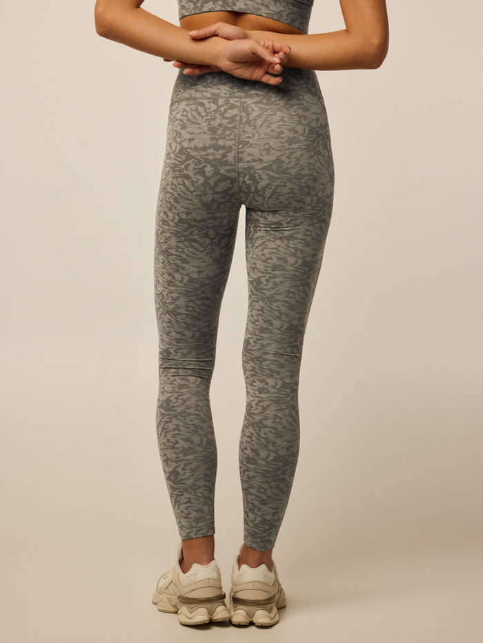 Clay Multi Midas Wolf Jacquard Legging - Back View, Sculpted High Waist On Model | Greyson Clothiers