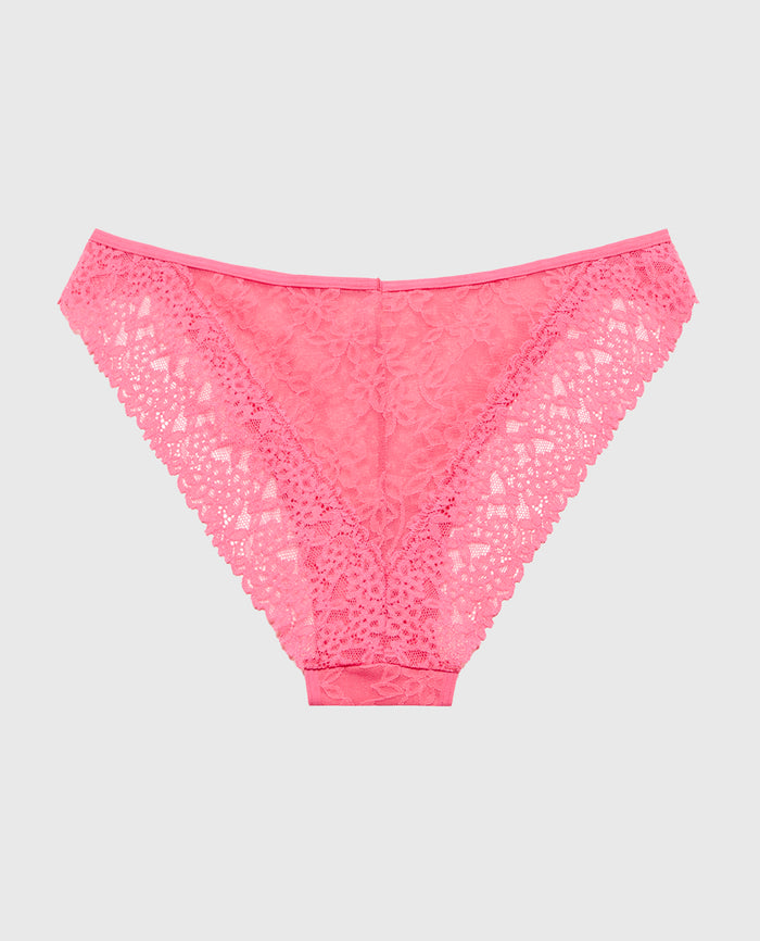 Mini Cheeky Panty in Ultra Lace in Pink Flambe