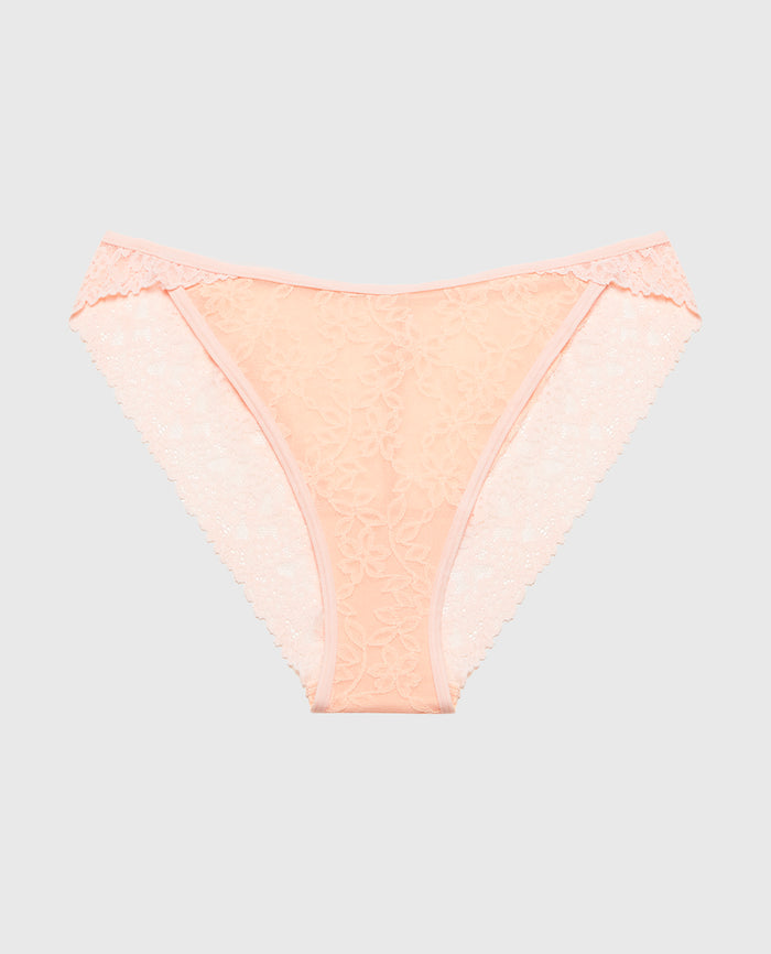 Mini Cheeky Panty in Ultra Lace in Tropical Peach