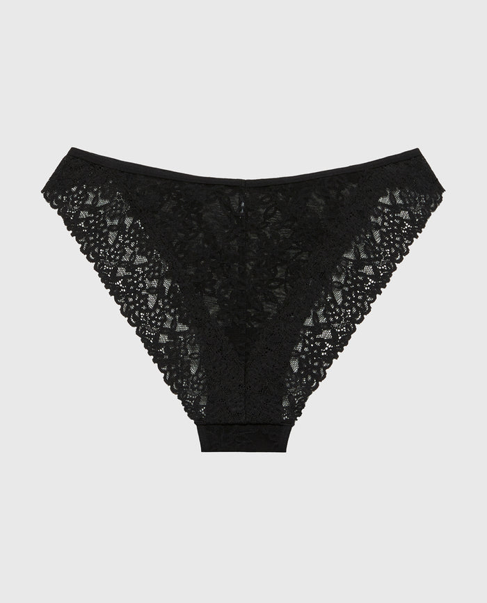 Mini Cheeky Panty in Ultra Lace in Tuxedo Black
