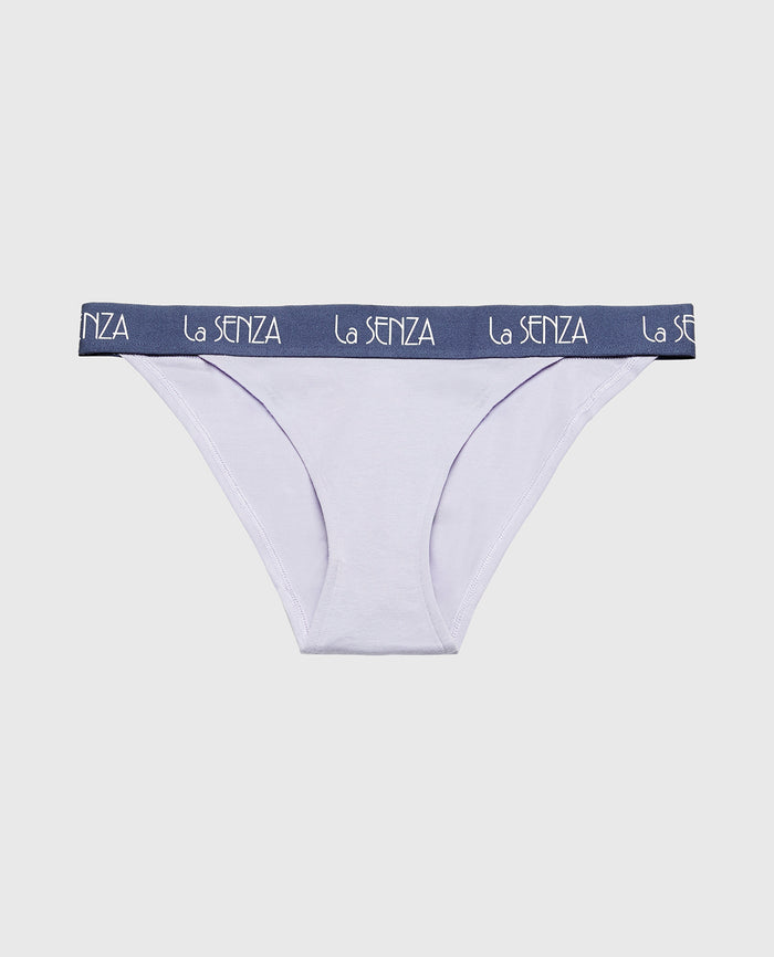 Mini Cheeky Panty with Art Deco Logo in Blue