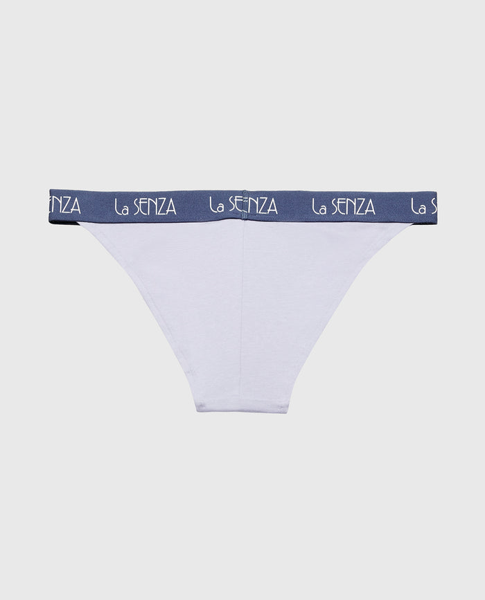 Mini Cheeky Panty with Art Deco Logo in Blue