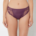 Mini Cheeky Panty With French Lace in Blackberry Wine