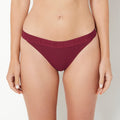 Mini Cheeky Panty With Logo Band in Cabernet