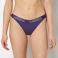 Mini Cheeky Panty With Logo in Mulberry Purple
