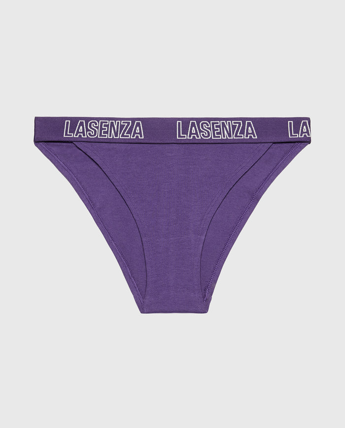 Mini Cheeky Panty With Logo in Mulberry Purple