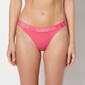 Mini Cheeky Panty With Logo in Pink Flambe