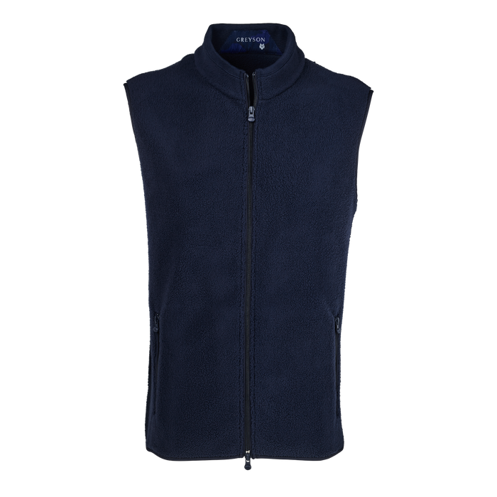 Maltese Blue Sherpa Mississauga Full-Zip Vest - Front View | Greyson Clothiers