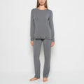Modal with Lace Trim Sleep Set in Smoked Pearl