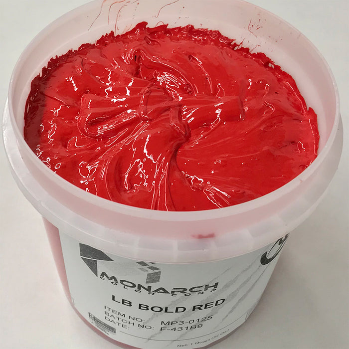 Monarch Plastisol Screen Printing Inks Low Temp Poly / Poly Blend Bold Red