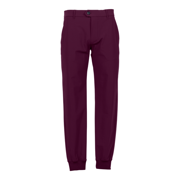 Meadowsweet Greyson Montauk Performance Jogger in Burgundy - Front View | Greyson Clothiers