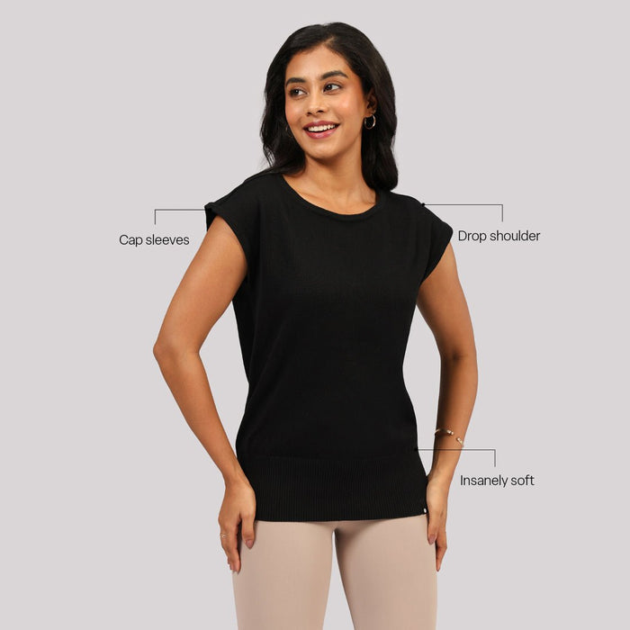 Move All Day Cap Sleeves Top - BlissClub