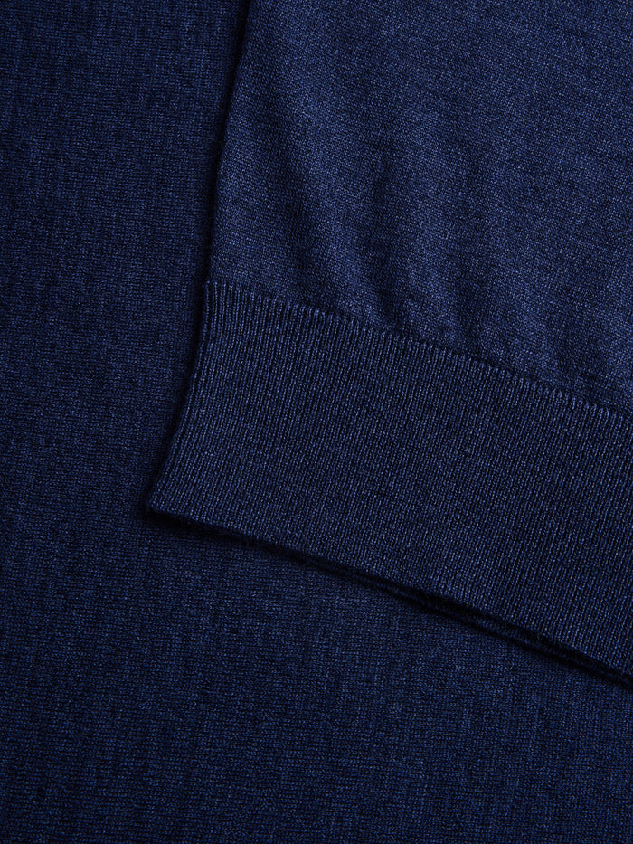 Maltese Blue Lightweight Sweater Polo - Ribbed Sleeve Cuff Detail | Greyson Clothiers