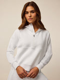 Greyson Clothiers Nash Half-Zip Hoodie in Arctic - Front View, Women's Performance Hoodie | Greyson Clothiers