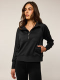 Shepherd Nash Half-Zip Sweatshirt - Front Three-Quarter View On Model | Greyson Clothiers