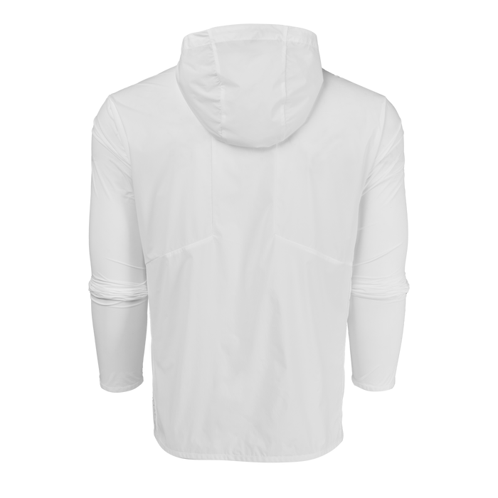 Greyson Clothiers Newago Pac Lite Jacket Arctic White - Back View, Scuba Hood Detail | Greyson Clothiers