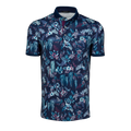 Falcon Night Lurk Short Sleeve Polo, botanical print performance golf polo - Front View | Greyson Clothiers