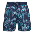 Maltese Blue Tropical Print Night Lurk Torch Swim Short - Front View | Greyson Clothiers