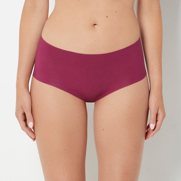 No Show High Waist Brief Panty in Magenta Purple
