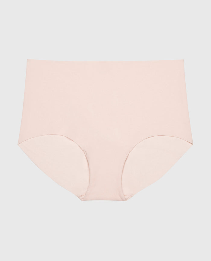 No Show High Waist Brief Panty in Pearl Blush