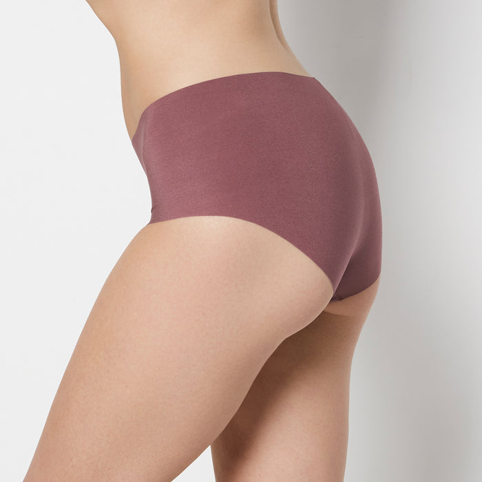 No Show High Waist Brief Panty in Plum Wine