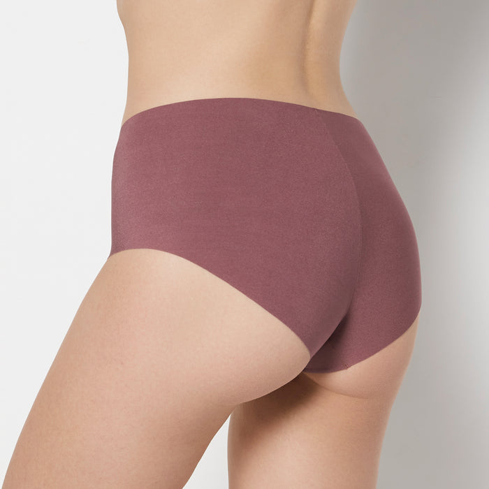 No Show High Waist Brief Panty in Plum Wine